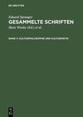 Spranger / Wenke / Bähr |  Kulturphilosophie und Kulturkritik | eBook | Sack Fachmedien