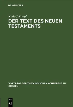 Knopf |  Der Text des Neuen Testaments | eBook | Sack Fachmedien