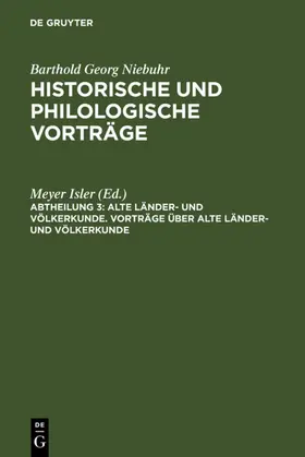 Isler |  Vorträge über alte Länder- und Völkerkunde | eBook | Sack Fachmedien