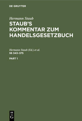 Staub / Koenige | §§ 343–375 | E-Book | sack.de