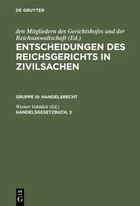 Vahldiek |  Handelsgesetzbuch, 3 | eBook | Sack Fachmedien