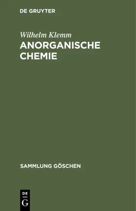 Klemm | Anorganische Chemie | E-Book | www.sack.de