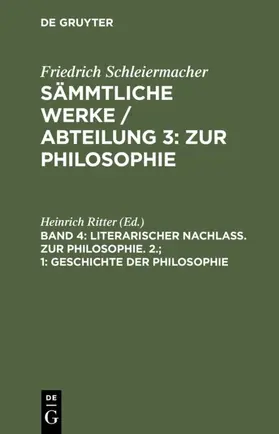 Ritter |  1. Geschichte der Philosophie | eBook | Sack Fachmedien