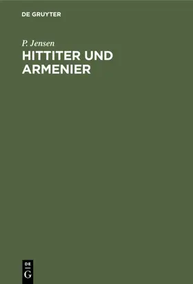Jensen |  Hittiter und Armenier | eBook | Sack Fachmedien