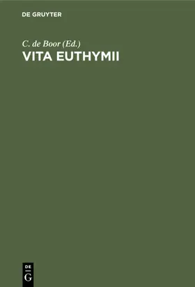 Boor |  Vita Euthymii | eBook | Sack Fachmedien