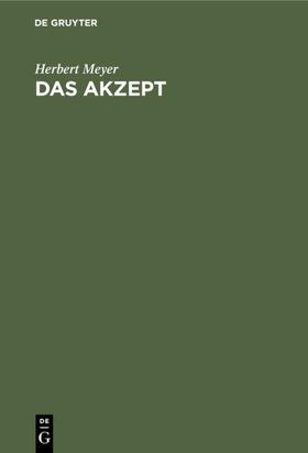 Meyer | Das Akzept | E-Book | sack.de