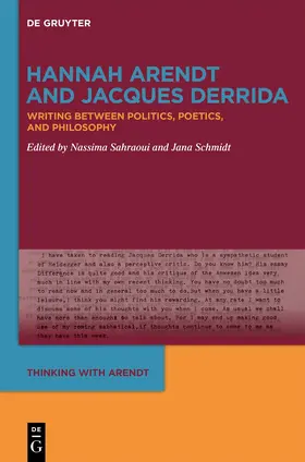 Sahraoui / Schmidt |  Hannah Arendt and Jacques Derrida | Buch |  Sack Fachmedien