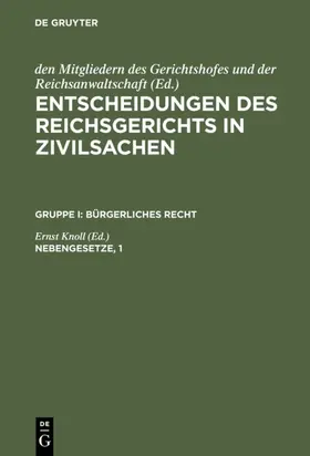 Knoll | Nebengesetze, 1 | E-Book | sack.de