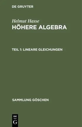 Hasse | Lineare Gleichungen | E-Book | www.sack.de