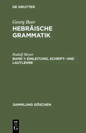 Meyer | Einleitung, Schrift- und Lautlehre | E-Book | www.sack.de