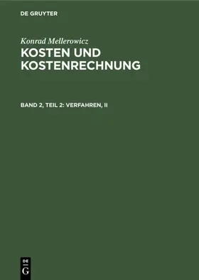 Mellerowicz |  Verfahren, II | eBook | Sack Fachmedien