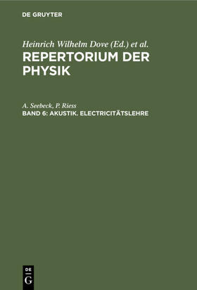 Seebeck / Riess | Akustik. Electricitätslehre | E-Book | sack.de