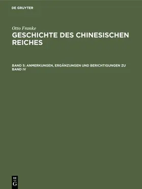 Franke |  Anmerkungen, Ergänzungen und Berichtigungen zu Band IV | eBook | Sack Fachmedien