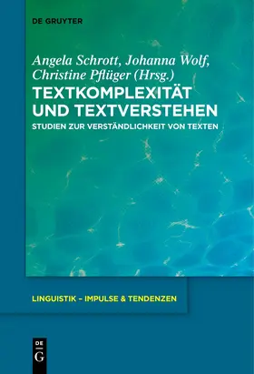Schrott / Pflüger / Wolf |  Textkomplexität und Textverstehen | Buch |  Sack Fachmedien