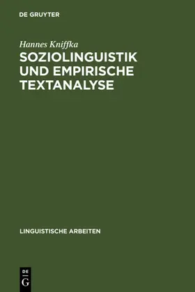 Kniffka | Soziolinguistik und empirische Textanalyse | E-Book | www.sack.de