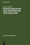 Kniffka |  Soziolinguistik und empirische Textanalyse | eBook | Sack Fachmedien