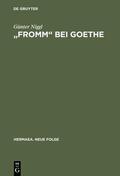 Niggl |  "Fromm" bei Goethe | eBook | Sack Fachmedien