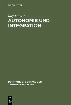 Taubert | Autonomie und Integration | E-Book | www.sack.de