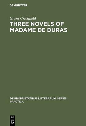 Crichfield |  Three novels of Madame de Duras | eBook | Sack Fachmedien