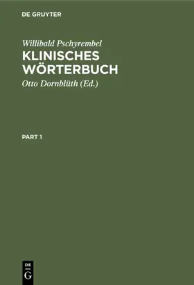 Pschyrembel / Dornblüth |  Klinisches Wörterbuch | eBook | Sack Fachmedien