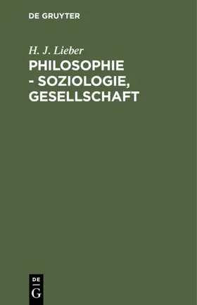 Lieber |  Philosophie - Soziologie, Gesellschaft | eBook | Sack Fachmedien