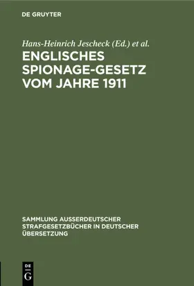 Englisches Spionage-Gesetz vom Jahre 1911 | E-Book | sack.de