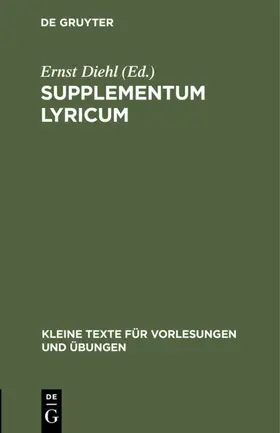 Diehl |  Supplementum lyricum | eBook | Sack Fachmedien