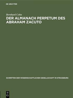 Cohn | Der Almanach perpetum des Abraham Zacuto | E-Book | sack.de
