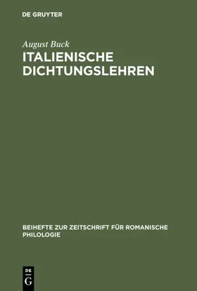 Buck |  Italienische Dichtungslehren | eBook | Sack Fachmedien