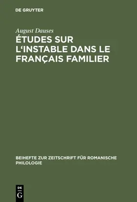 Dauses | Études sur l'instable dans le français familier | E-Book | www.sack.de