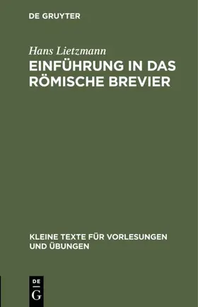 Lietzmann | Einführung in das römische Brevier | E-Book | www.sack.de