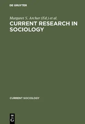 Archer |  Current research in sociology | eBook | Sack Fachmedien