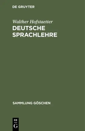 Hofstaetter |  Deutsche Sprachlehre | eBook | Sack Fachmedien