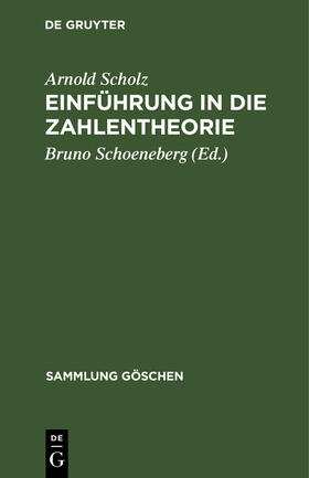 Scholz / Schoeneberg | Einführung in die Zahlentheorie | E-Book | sack.de