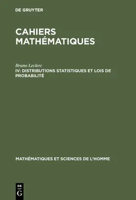 Leclerc | Distributions statistiques et lois de probabilité | E-Book | www.sack.de