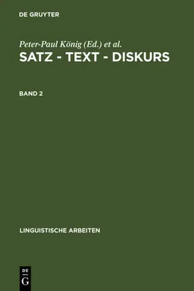 König / Wiegers | Satz – Text – Diskurs. Band 2 | E-Book | www.sack.de