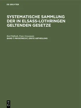 Paffrath / Grossmann | Privatrecht, Erste Abtheilung | E-Book | www.sack.de