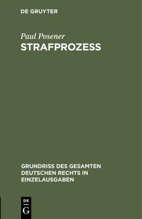 Posener | Strafprozeß | E-Book | www.sack.de