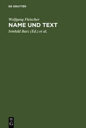 Fleischer / Barz / Fix |  Name und Text | eBook | Sack Fachmedien