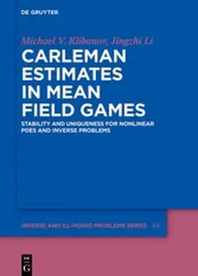 Klibanov / Li | Carleman Estimates in Mean Field Games | E-Book | www.sack.de