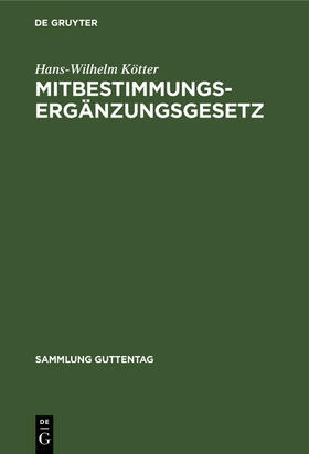Kötter | Mitbestimmungs-Ergänzungsgesetz | E-Book | sack.de