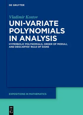 Kostov |  Uni-variate Polynomials in Analysis | eBook | Sack Fachmedien