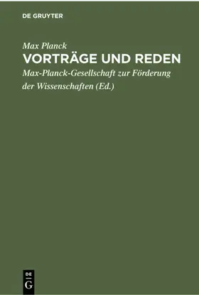 Planck |  Vorträge und Reden | Buch |  Sack Fachmedien