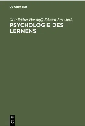 Jorswieck / Haseloff |  Psychologie des Lernens | Buch |  Sack Fachmedien