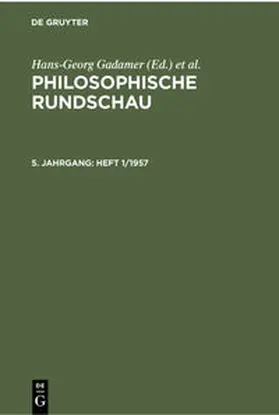 Kuhn / Gadamer |  Heft 1/1957 | Buch |  Sack Fachmedien