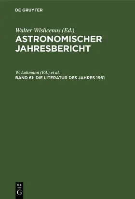 Lohmann / Güntzel-Lingner / Henn |  Die Literatur des Jahres 1961 | Buch |  Sack Fachmedien