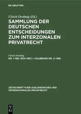 Drobnig |  1954-1957, I. Halbband Nr. (1-196) | Buch |  Sack Fachmedien