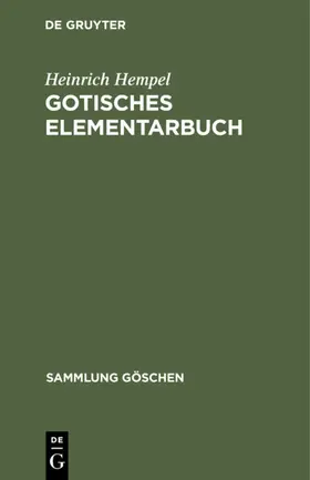 Degruyter |  Gotisches Elementarbuch | Buch |  Sack Fachmedien