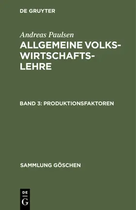 Paulsen |  Produktionsfaktoren | Buch |  Sack Fachmedien