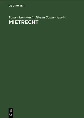 Sonnenschein / Emmerich |  Mietrecht | Buch |  Sack Fachmedien